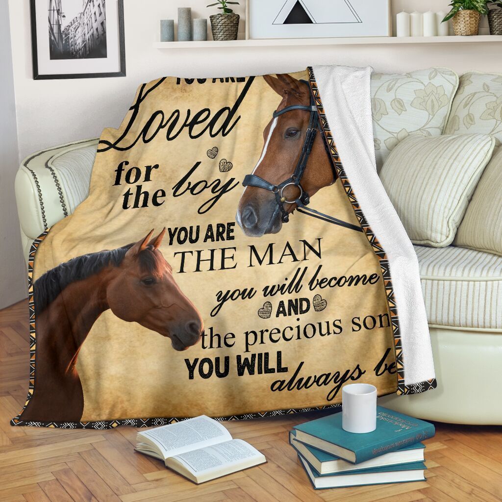 You Are Loved For The Boy Horse Sherpa Fleece Blanket