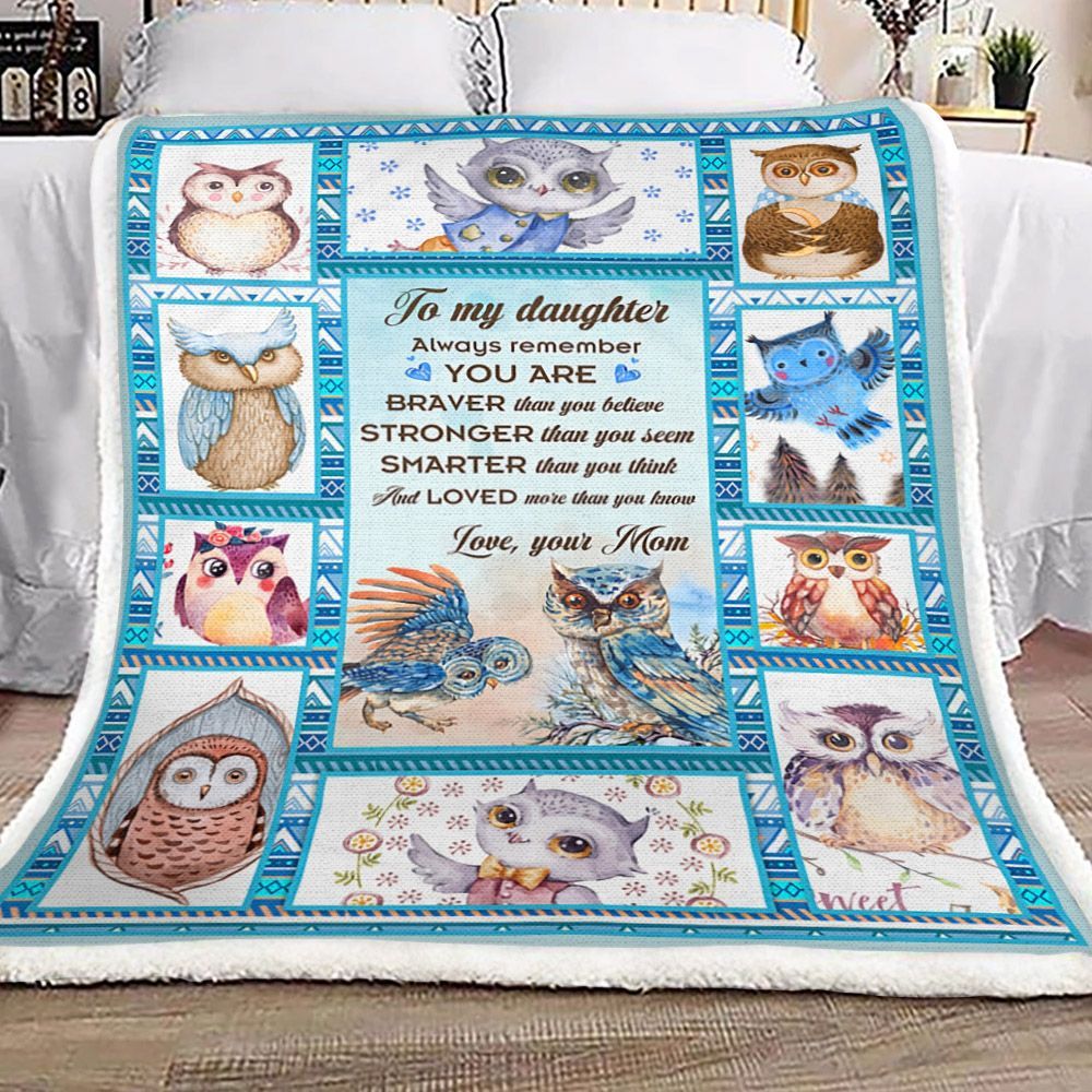 You Are Loved More Than You Know Owl Sherpa Fleece Blanket