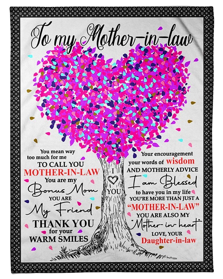 You Are My Bonus Mom Pink Tree To Mother In Law Fleece Blanket Fleece Blanket