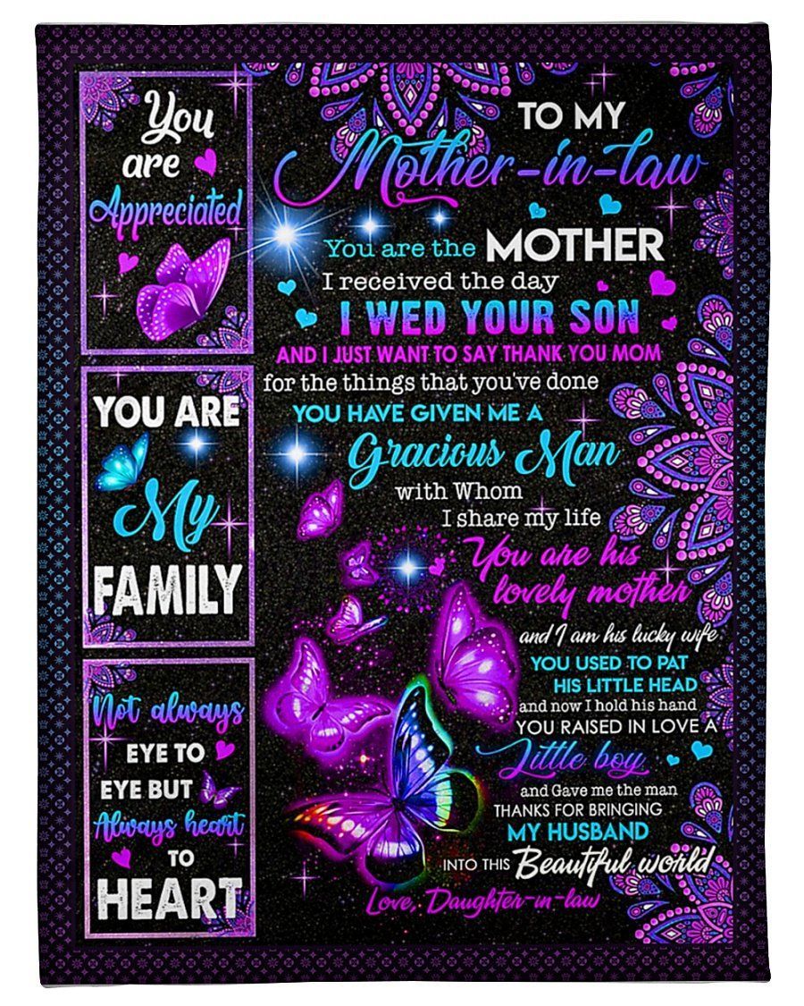 You Are My Family To Mother In Law Fleece Blanket Fleece Blanket