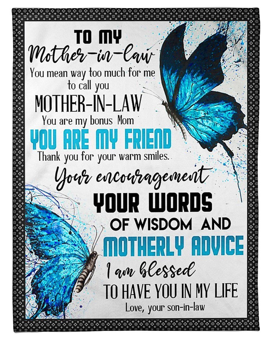 You Are My Friend Blue Butterflies To Mother In Law Fleece Blanket Fleece Blanket