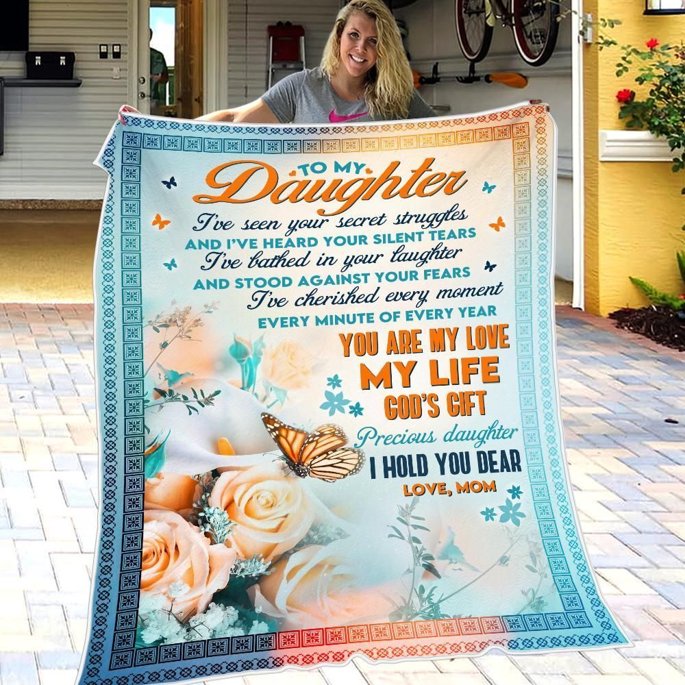 You Are My Love My Life Mom Gift For Daughter Roses Fleece Blanket