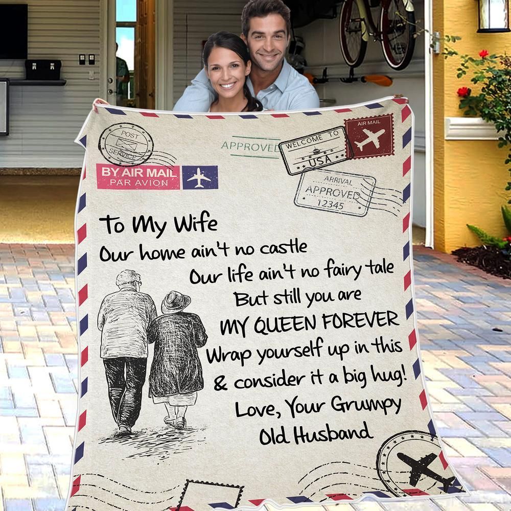 You Are My Queen Forever Old Husband Gift For Wife Fleece Blanket