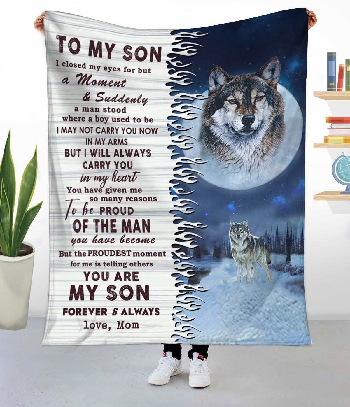 You Are My Son Forever Wolf Gift For Son Fleece Blanket