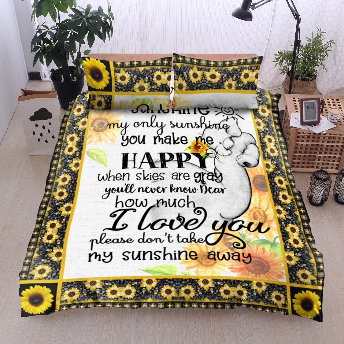 You Are My Sunshine Elephant Family Bedding Set