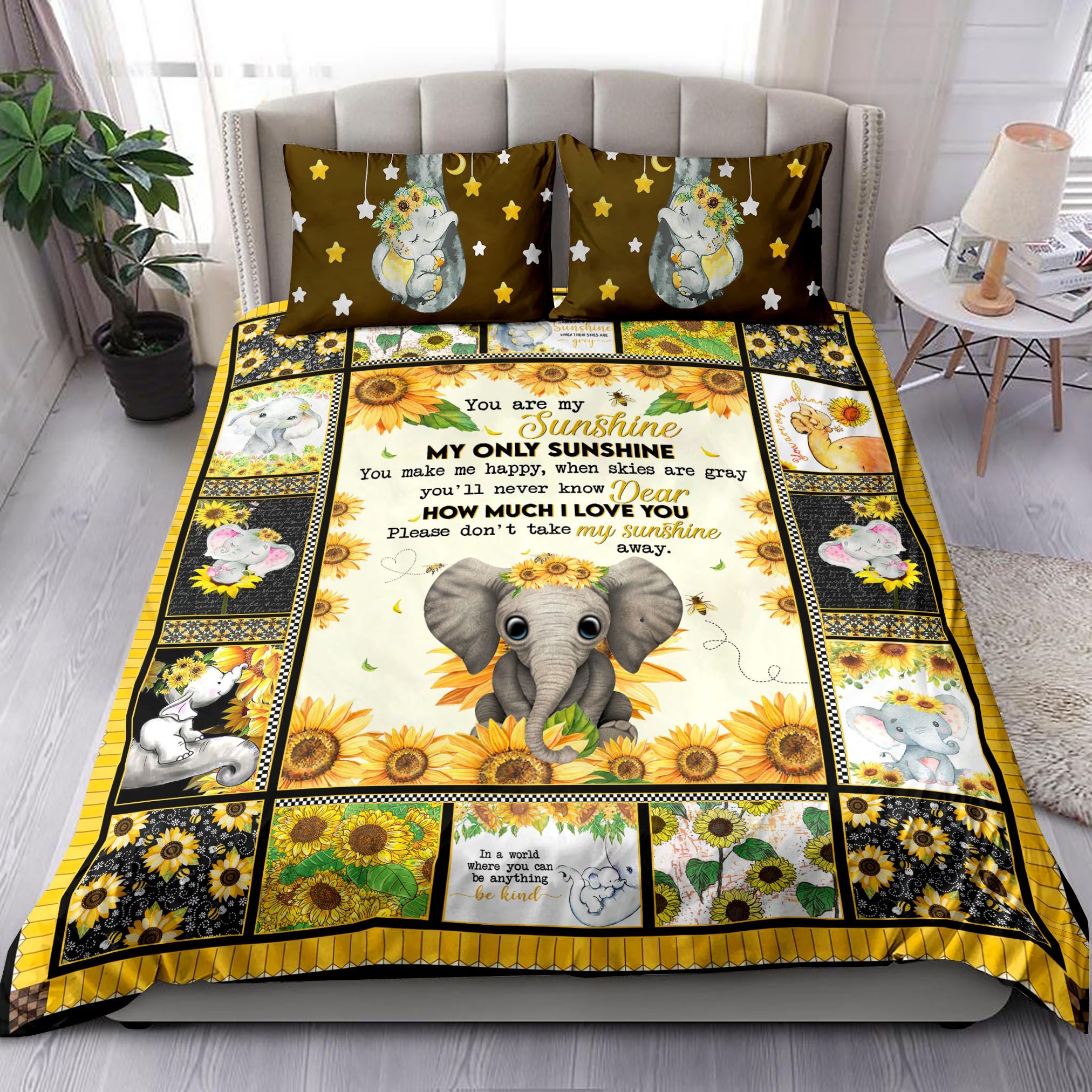 You Are My Sunshine Elephant Bedding Set