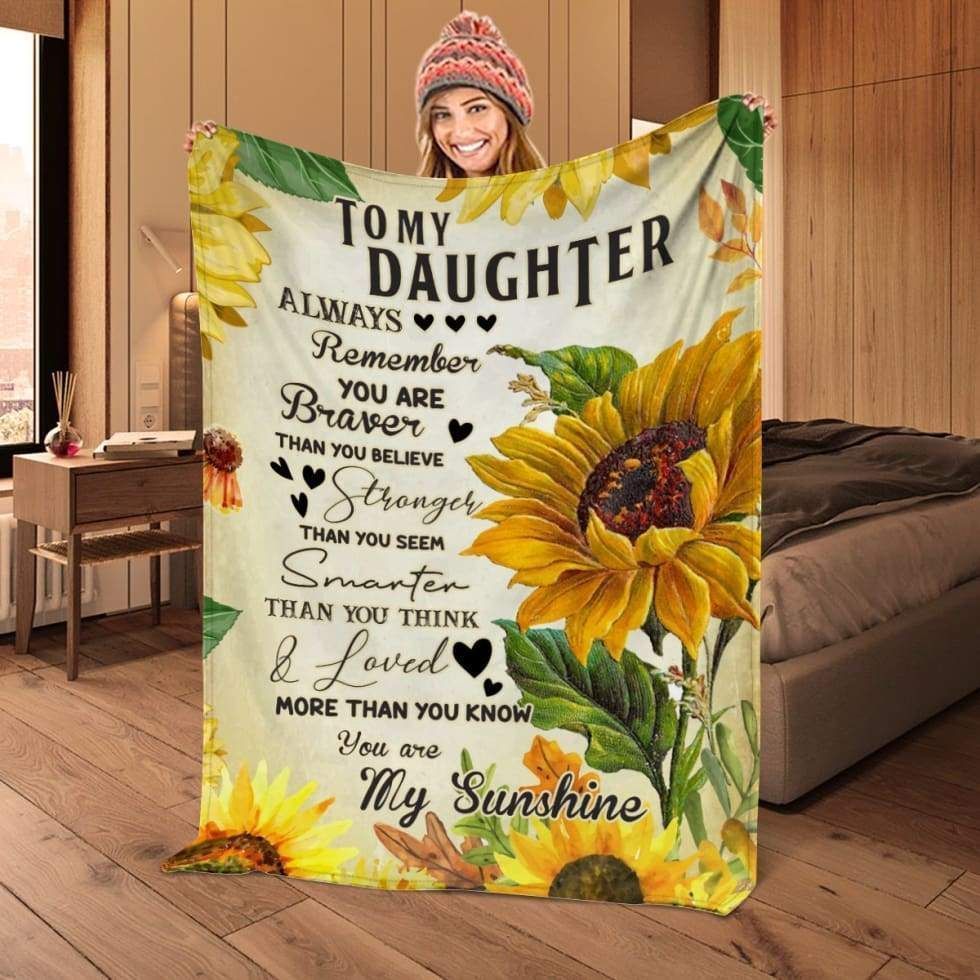 You Are My Sunshine Fleece Blanket Great Gift For Daughter