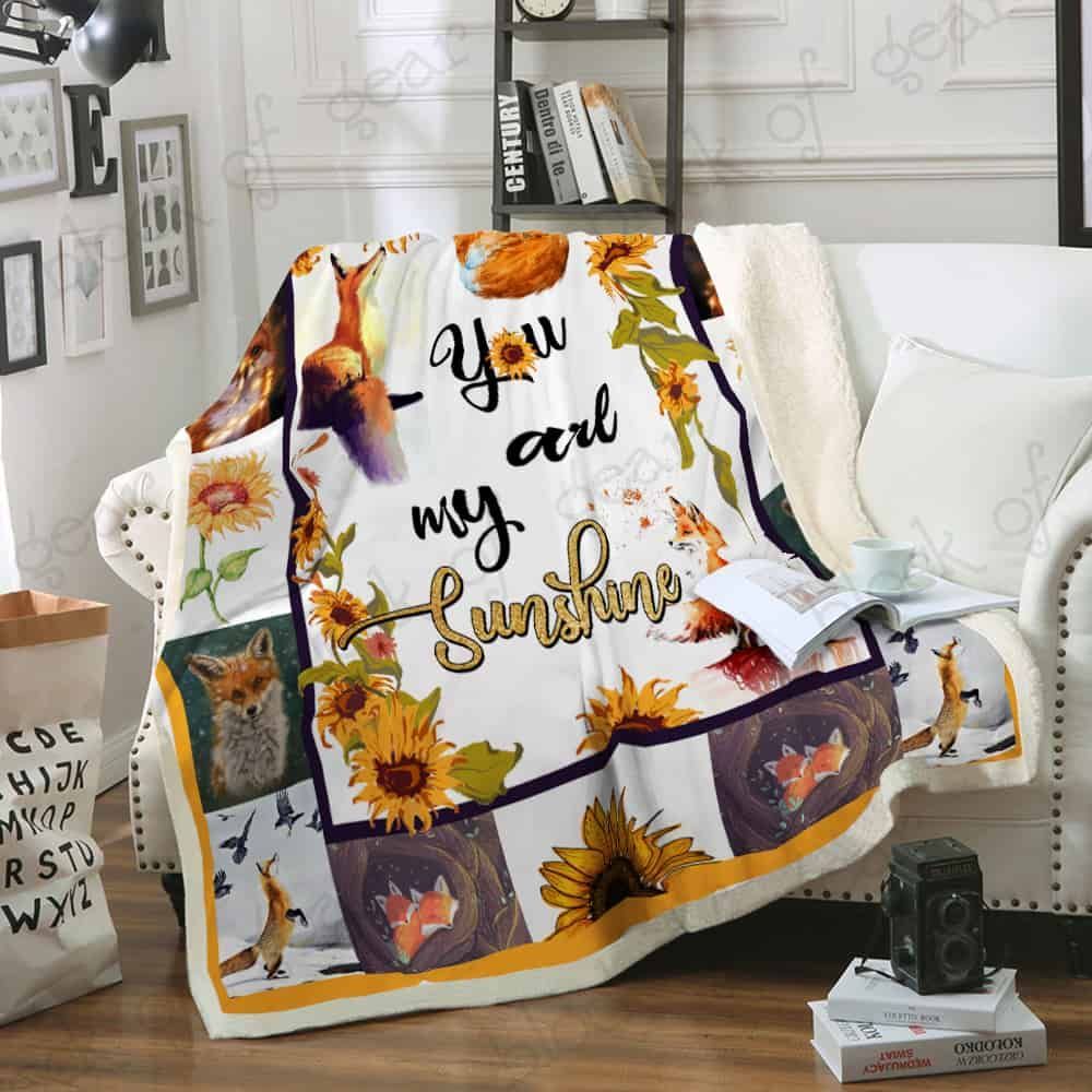 You are my sunshine Fox Fleece Blanket