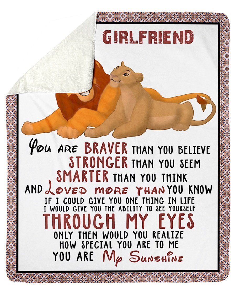 You Are My Sunshine Lions Lovely Message Gifts For Girlfriends Fleece Blanket