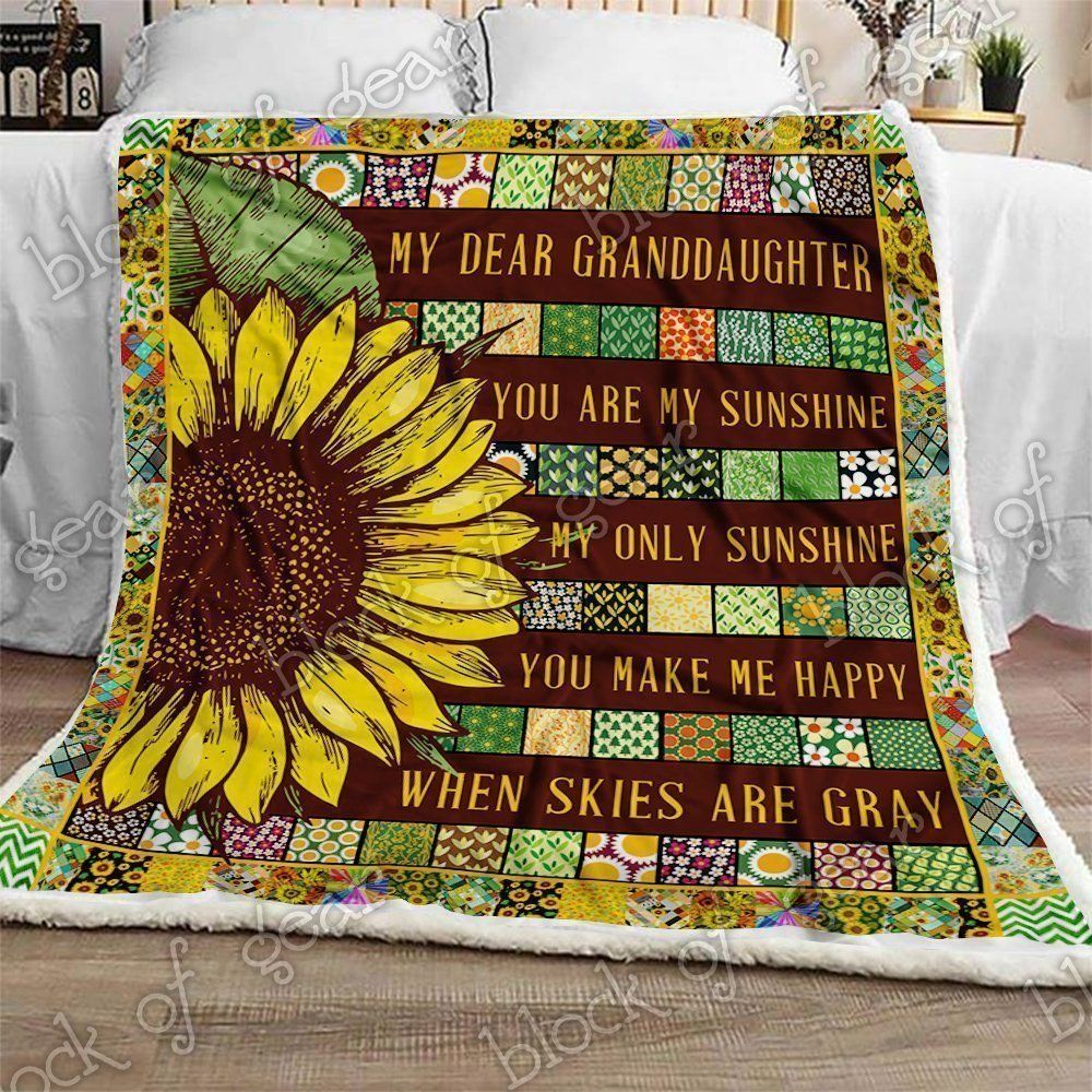 You Are My Sunshine My Dear Granddaughter Sherpa Fleece Blanket
