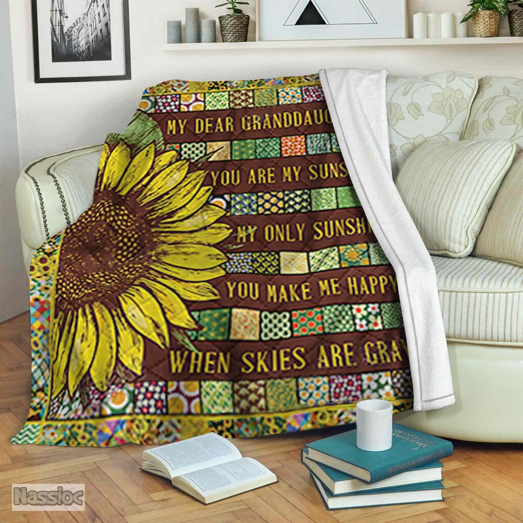 You Are My Sunshine My Dear Granddaughter Fleece Blanket