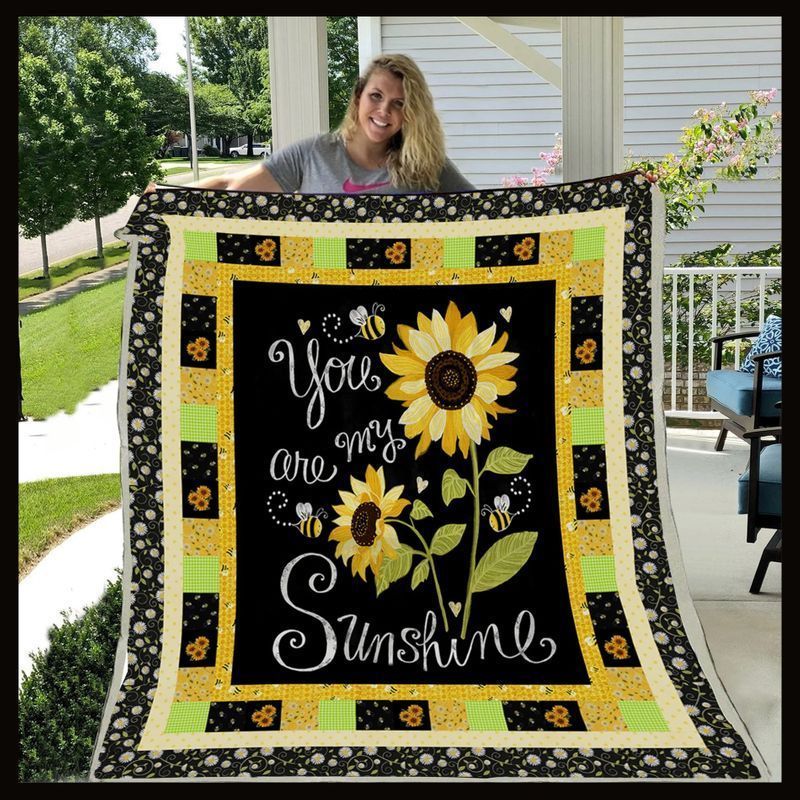 You Are My Sunshine Sunflower Sherpa Fleece Blanket
