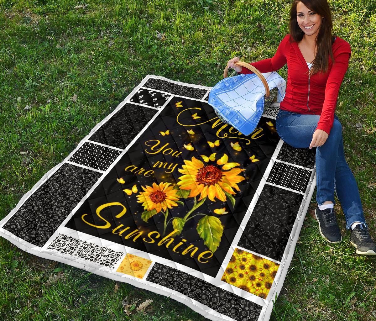 You Are My Sunshine Sunflower Mom Quilt Blanket DHC020120210TD