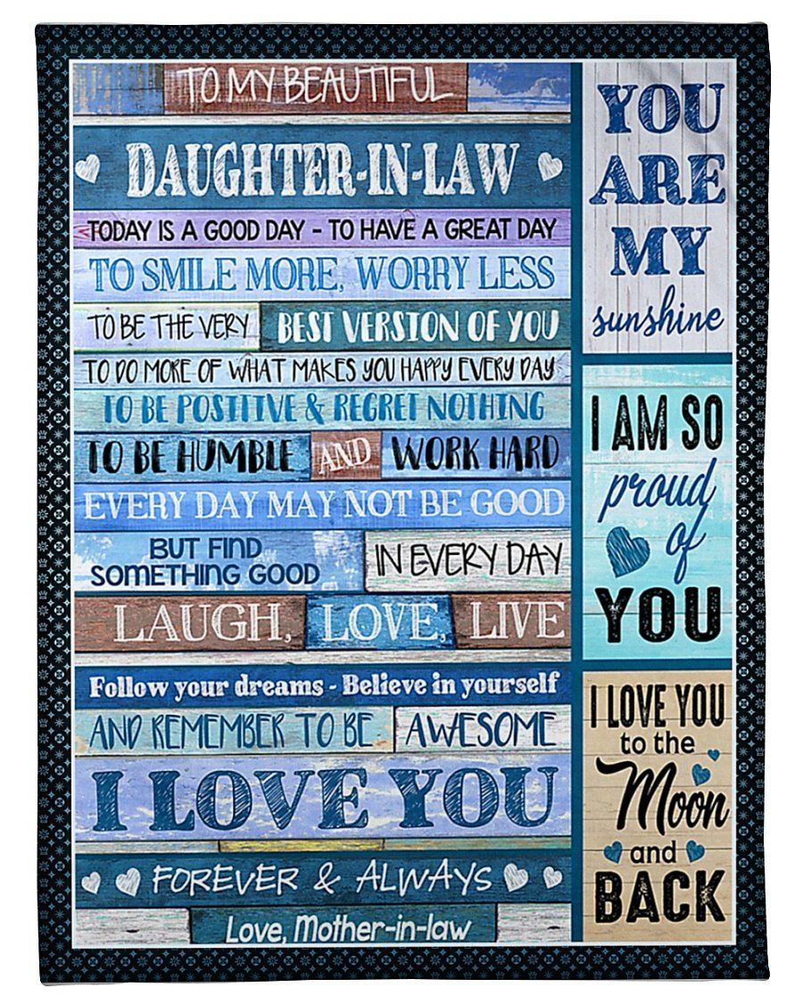 You Are My Sunshine To Daughter In Law Fleece Blanket Fleece Blanket