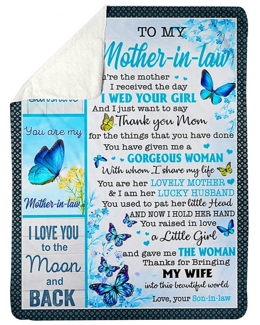 You Are My Sunshine To Mother In Law Butterflies Fleece Blanket Sherpa Blanket