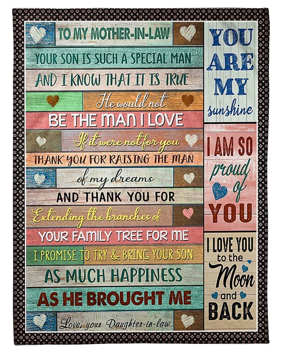 You Are My Sunshine To Mother In Law Fleece Blanket Fleece Blanket