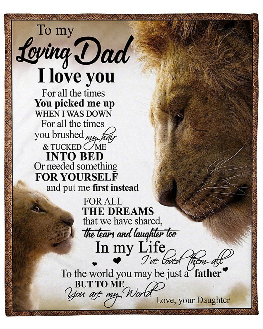 You Are My World Lion Fleece Blanket Gift For Dad Fleece Blanket