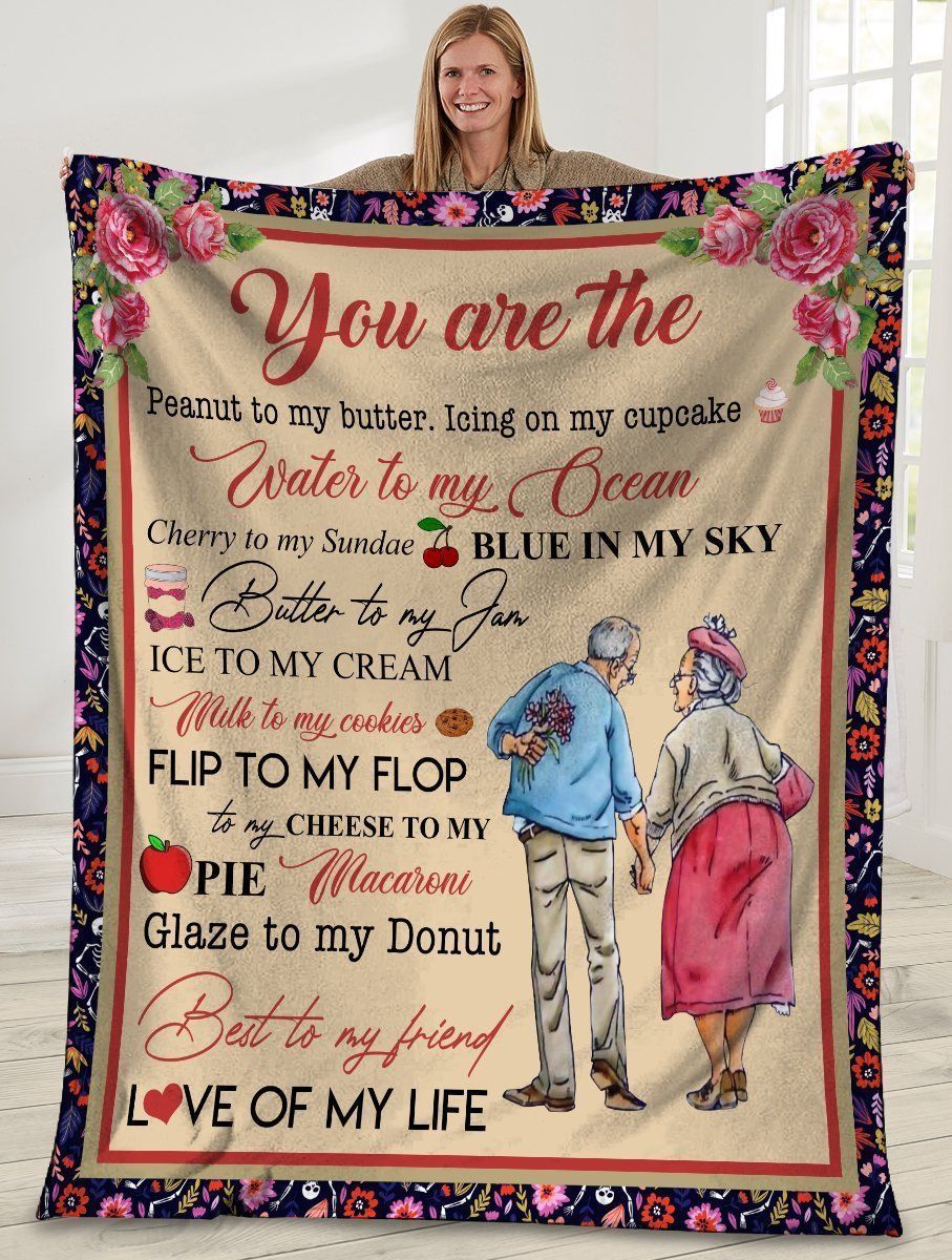 You Are The Peanut To My Butter Husband And Wife Old Couple Soft Fleece Blanket