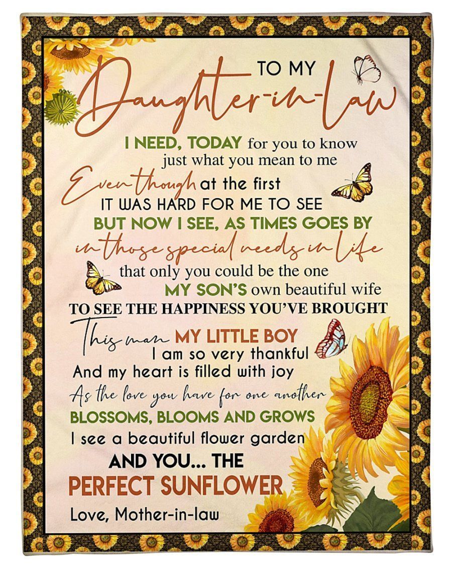You Are The Perfect Sunflower Quote Gift For Daughter-in-law Fleece Blanket