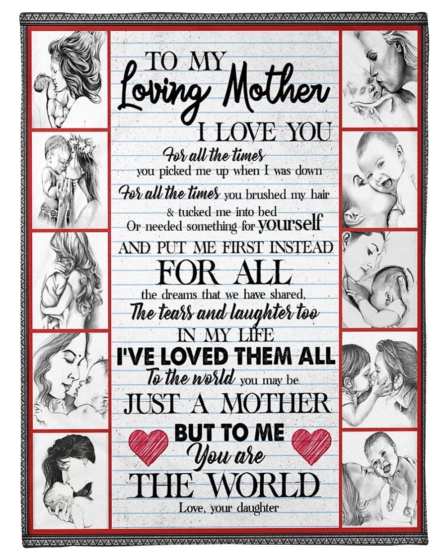 You Are The World For Loving Mother Printed Fleece Blanket