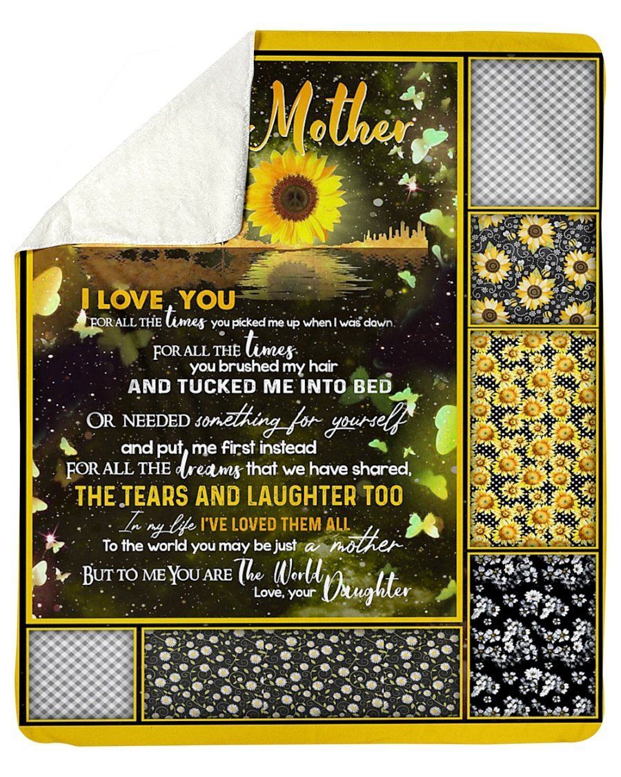 You Are The World Sunflower Fleece Blanket To Mama Sherpa Blanket