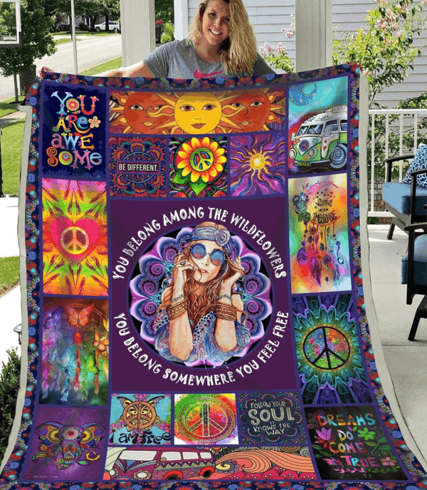 You Belong Hippie Q Sherpa Fleece Blanket