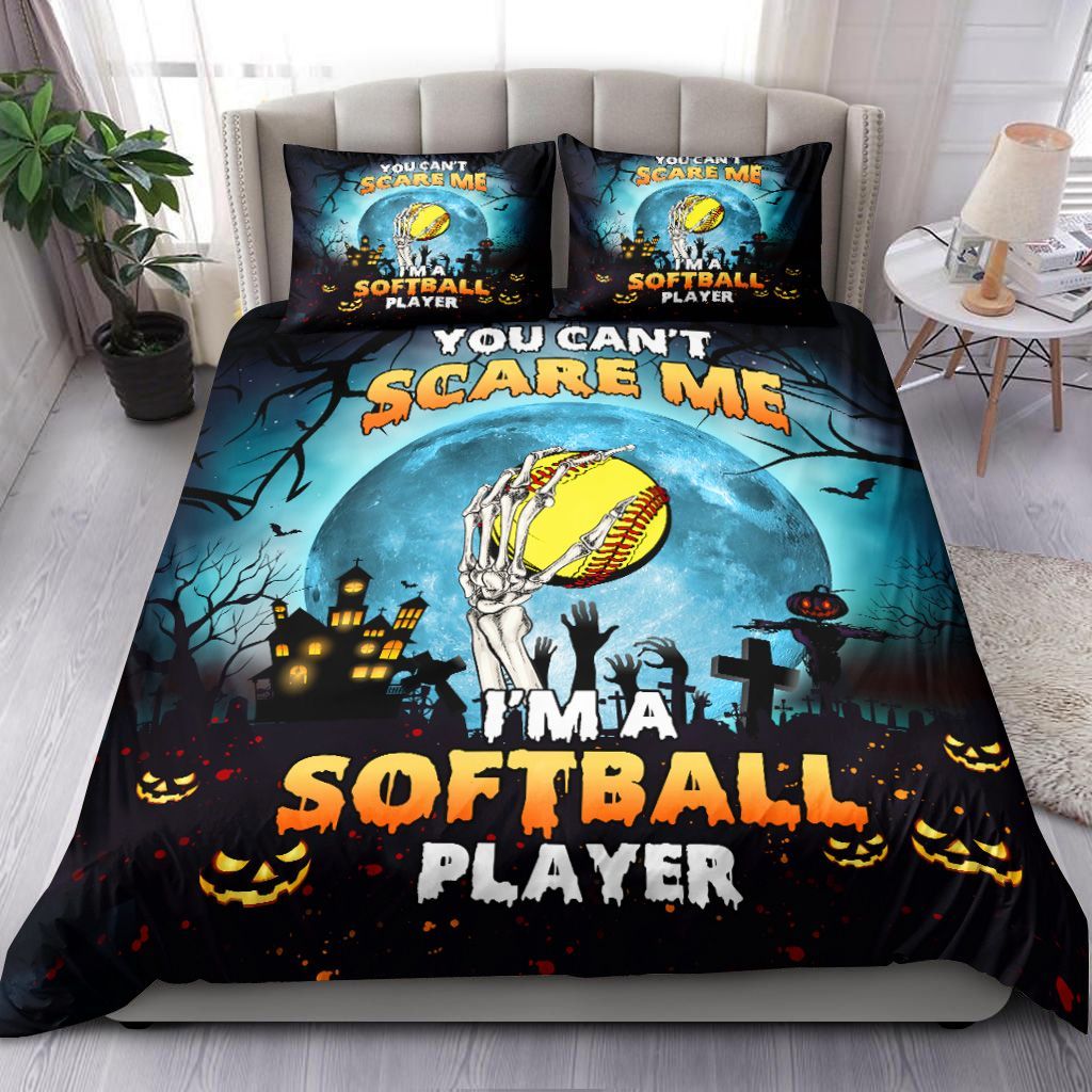 You Cant Scared Me Im A Softball Player Bedding Set