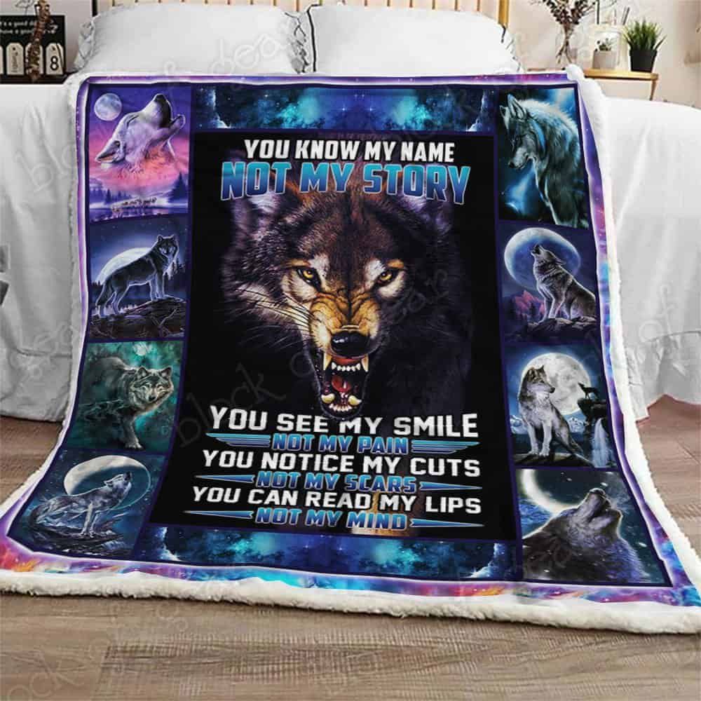 You Know My Name Not My Story Wolf Fleece Blanket