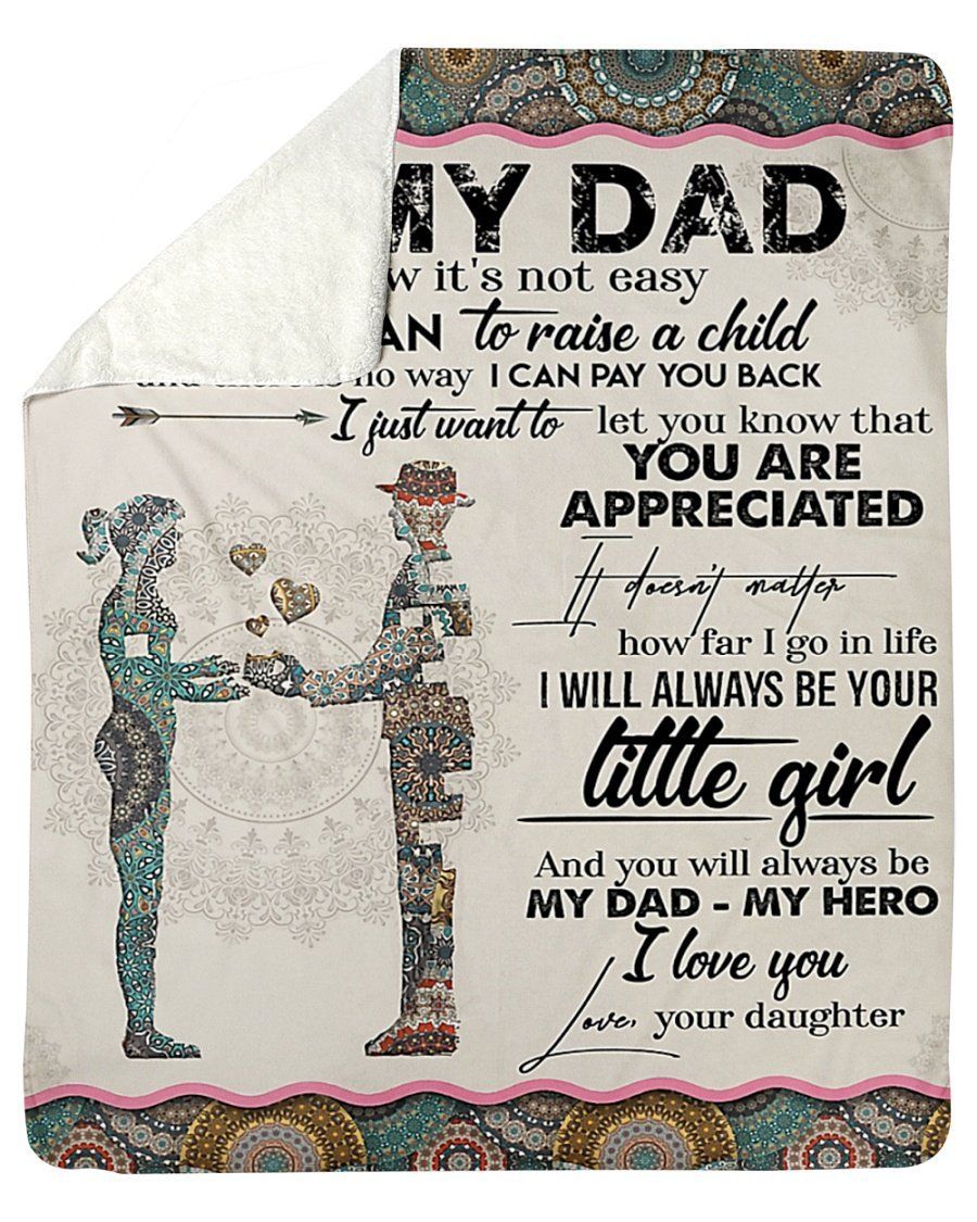 You’ll Always Be My Hero Daughter Mandala Pattern Fleece Blanket Sherpa Blanket