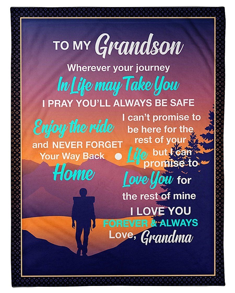 You’ll Always Be Safe Grandam To Grandson Fleece Blanket Fleece Blanket