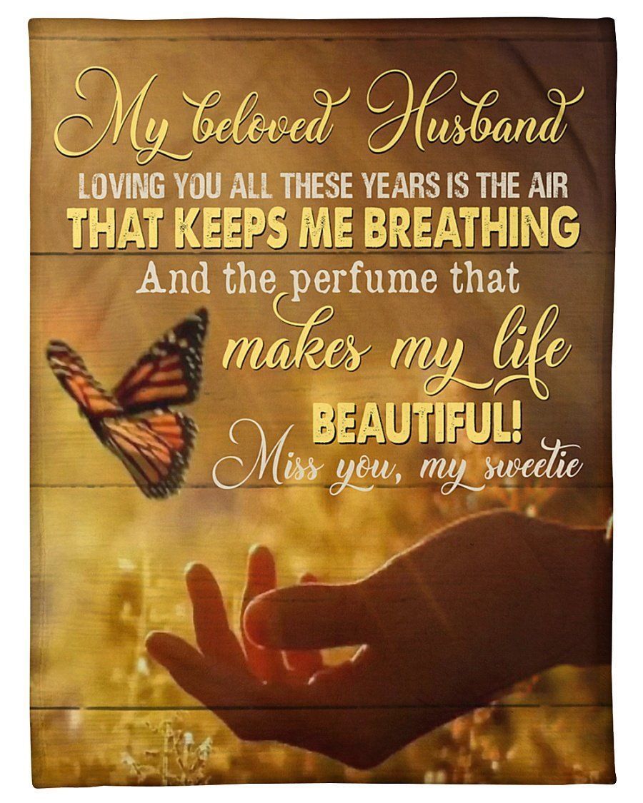 You Makes My Life Beautiful Lovely Message Gifts For Husband In The Heaven Fleece Blanket