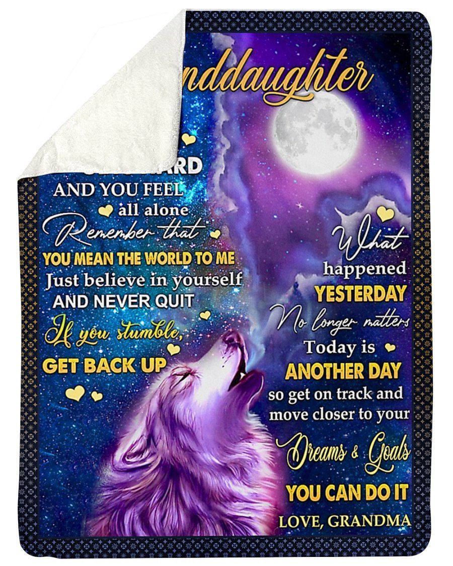 You Mean The World To Me Grandma To Granddaughter Fleece Blanket Sherpa Blanket