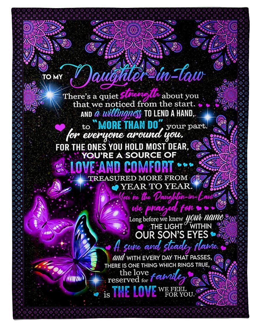 You’re A Source Of Love Purple Butterflies To Daughter In Law Fleece Blanket Fleece Blanket