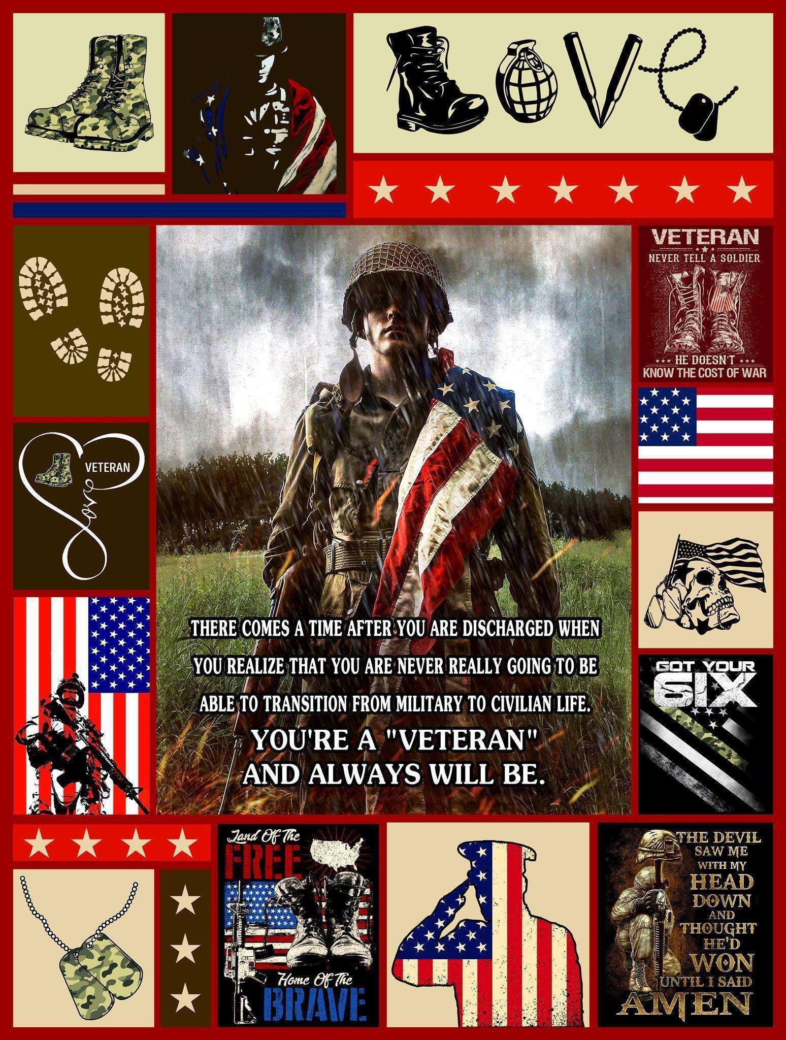 You’re A Veteran And Always Will Be Blanket Giving Veteran