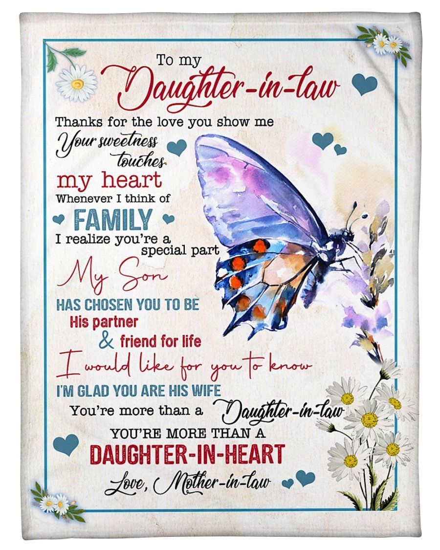 You’re More Than A Daughter In Heart To Daughter In Law Fleece Blanket Fleece Blanket
