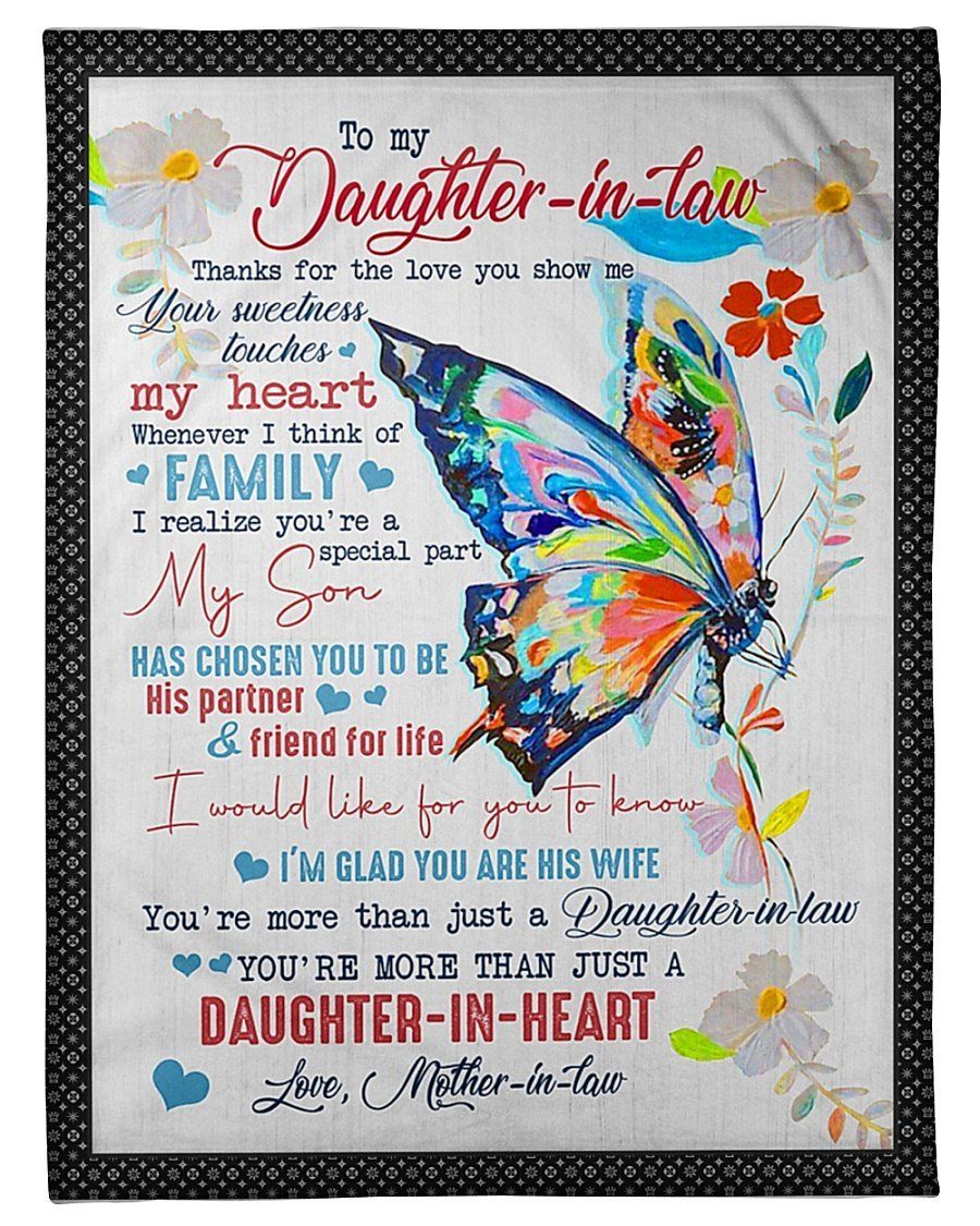 You’re More Than Just A Daughter In Heart To Daughter In Law Fleece Blanket Fleece Blanket
