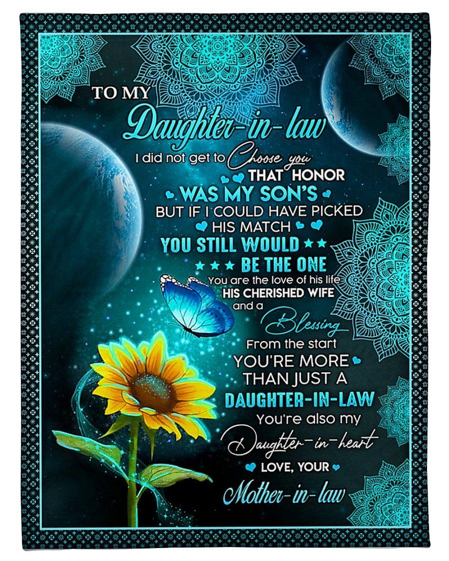You’re My Daughter In Heart To Daughter In Law Fleece Blanket Fleece Blanket