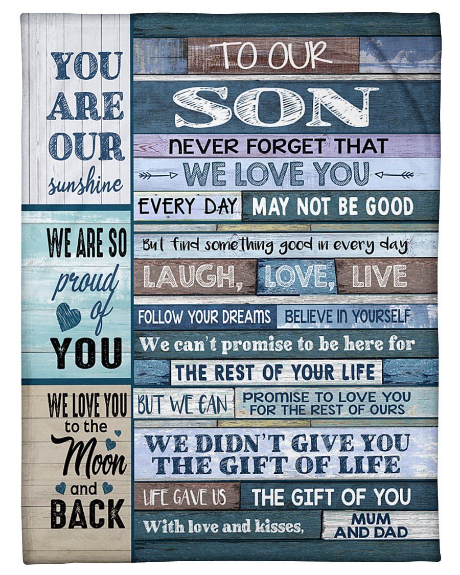 You’re Our Sunshine Mum And Dad To Son Fleece Blanket