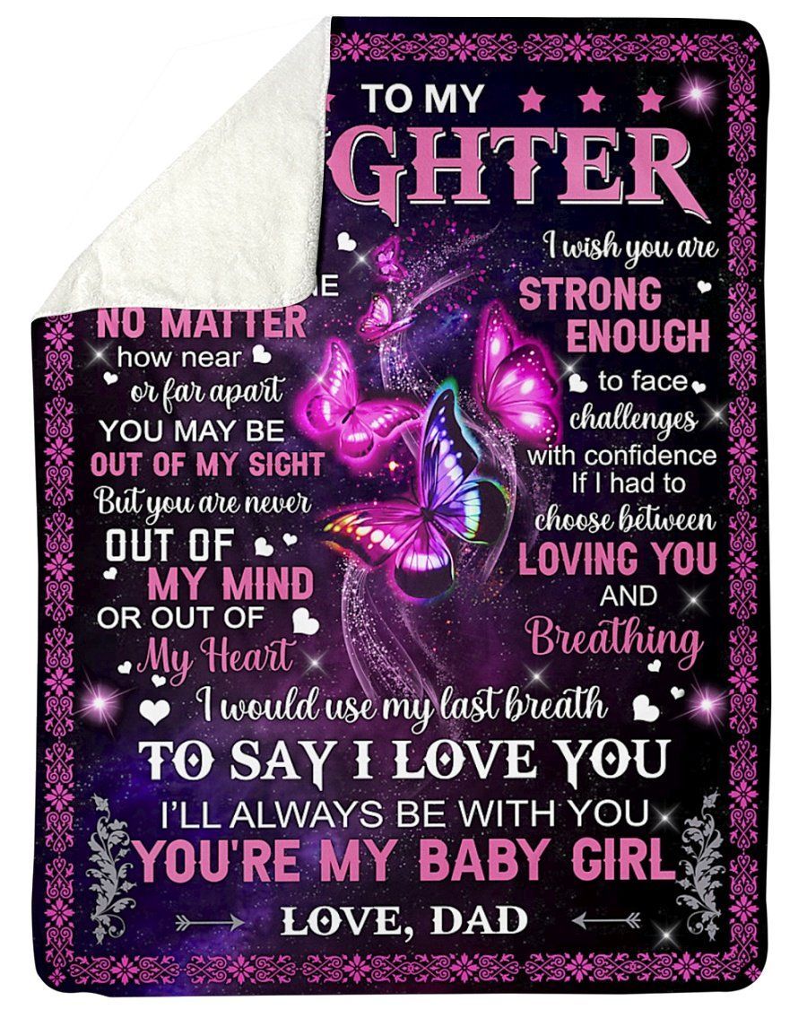 You’re Strong Dad To Daughter Fleece Blanket Sherpa Blanket