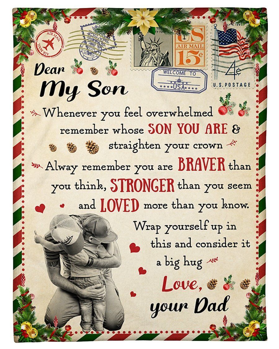 You’re Stronger Than You Seem Dad To Son Fleece Blanket Fleece Blanket