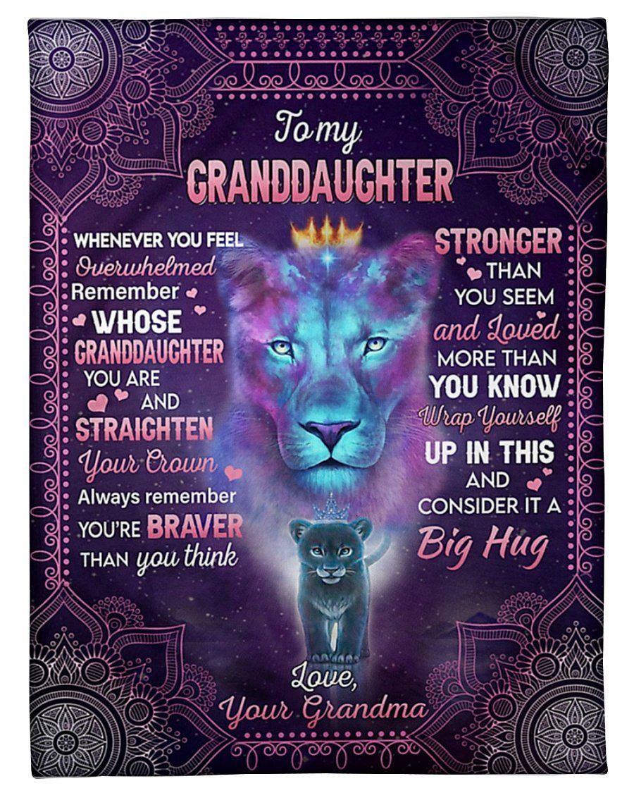 You’re Stronger Than You Seem Grandma To Granddaughter Fleece Blanket Fleece Blanket