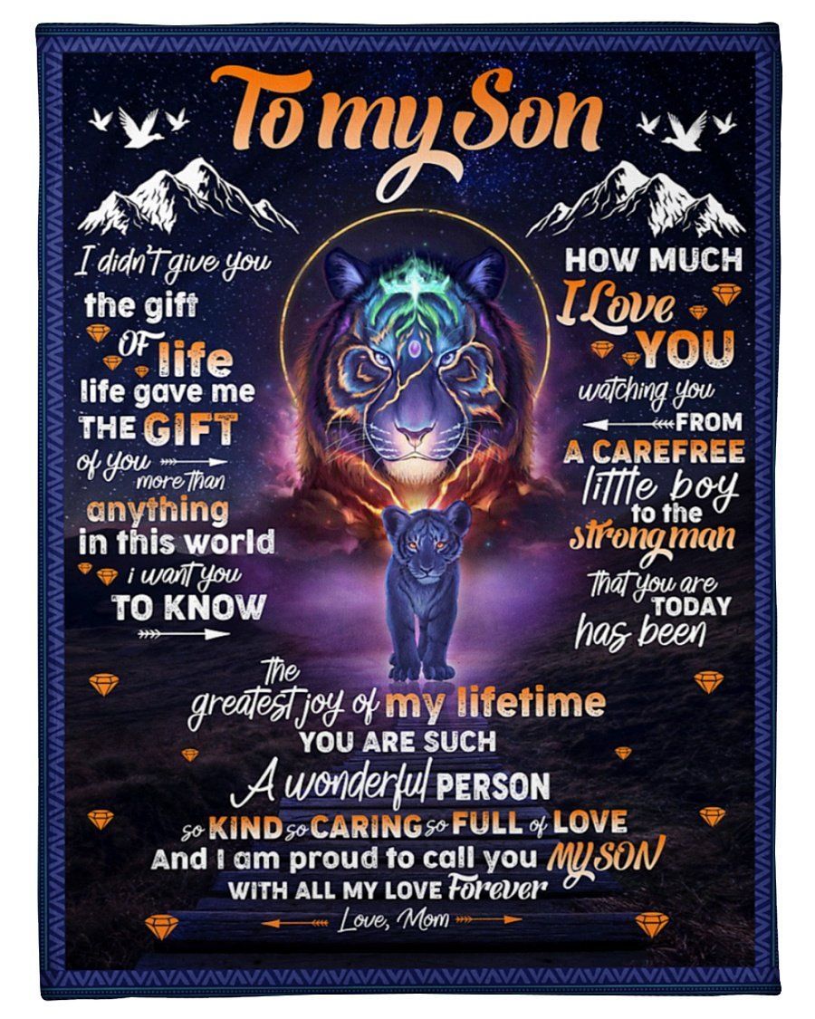 You’re Such A Wonderful Person Mom To Son Tiger Fleece Blanket Fleece Blanket