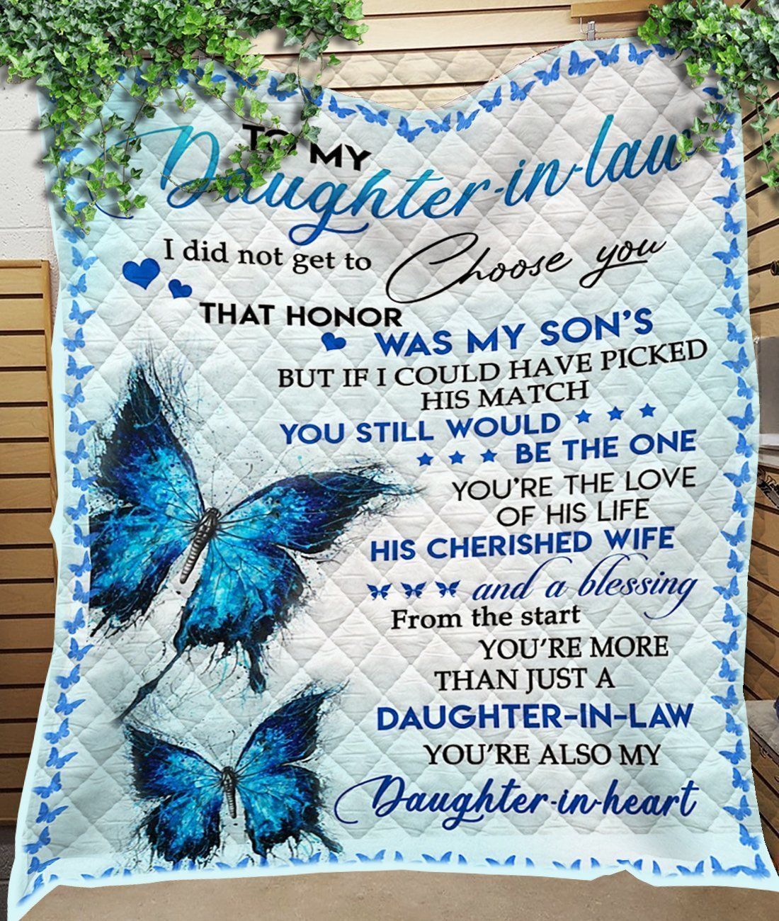 You’re the Love Of His Life Gift For Daughter In Law Quilt Blanket