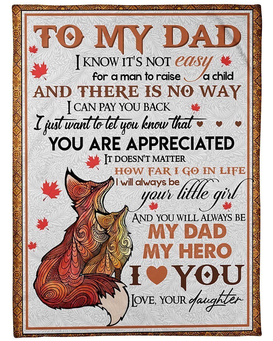 You Will Always Be My Hero Fox To My Dad Fleece Blanket