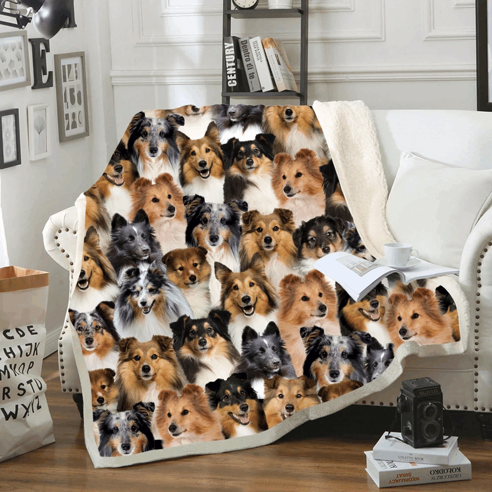 You Will Have A Bunch Of Shetland Sheepdogs Sherpa Fleece Blanket