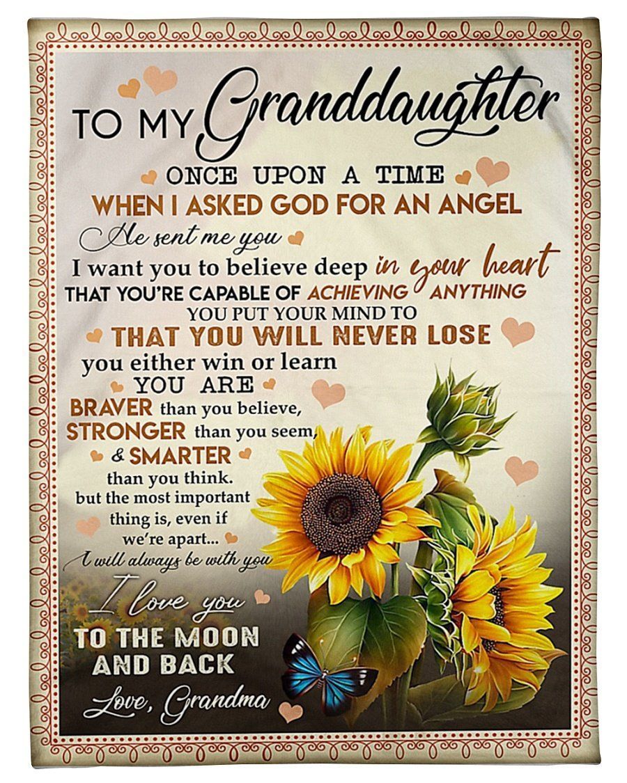 You Will Never Lose Sunflowers Grandma To Granddaughter Fleece Blanket Fleece Blanket