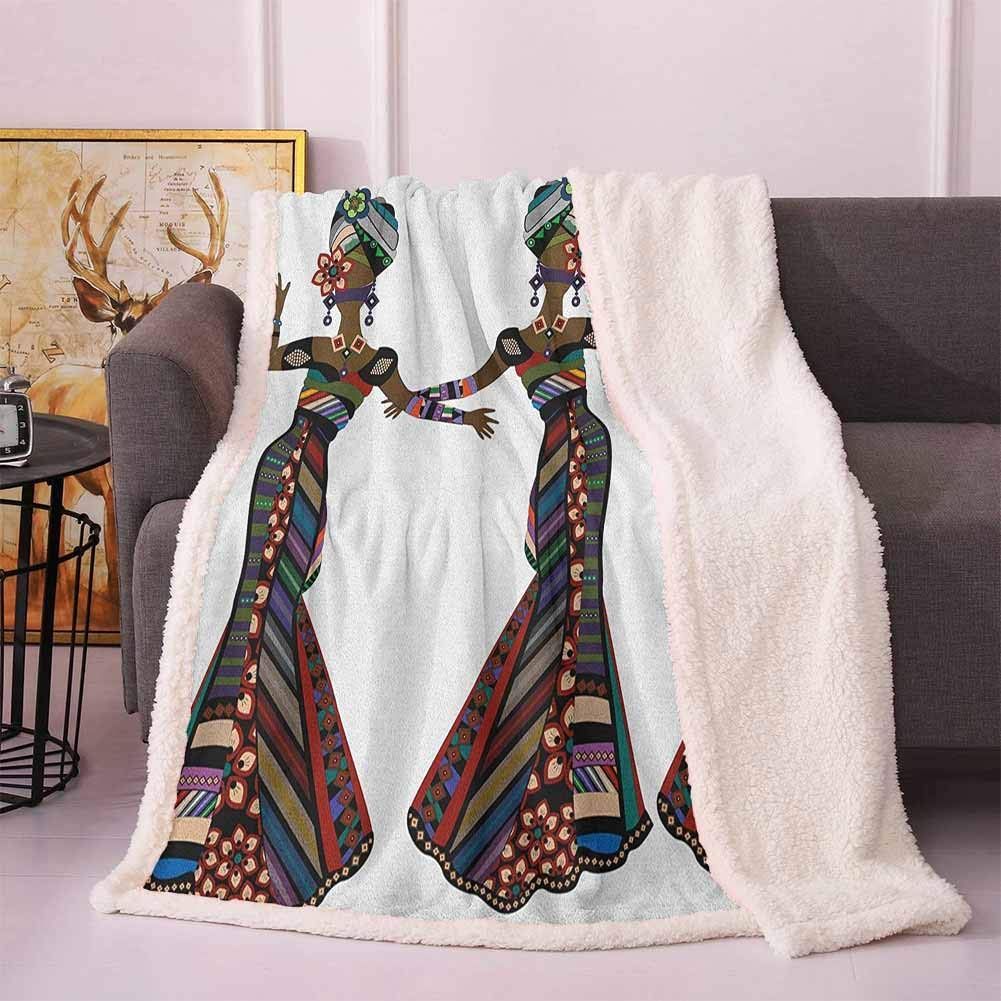 Young Women In Stylish Native Sherpa Fleece Blanket
