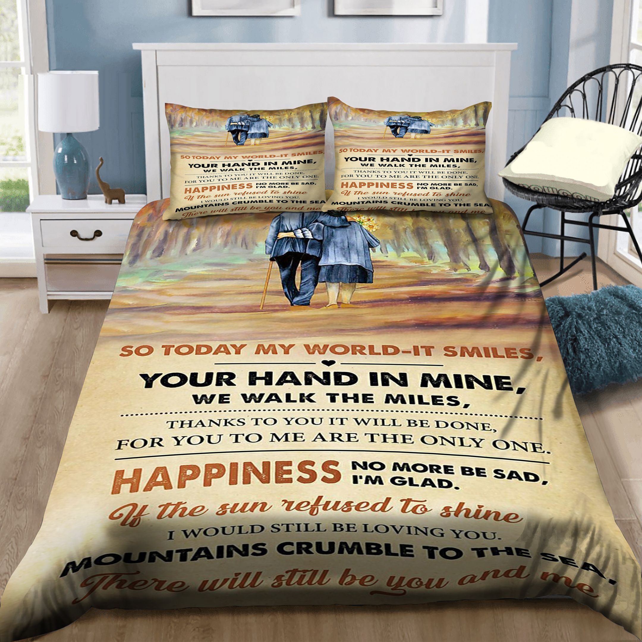 Your Hand In Mine Happiness Bedding Set
