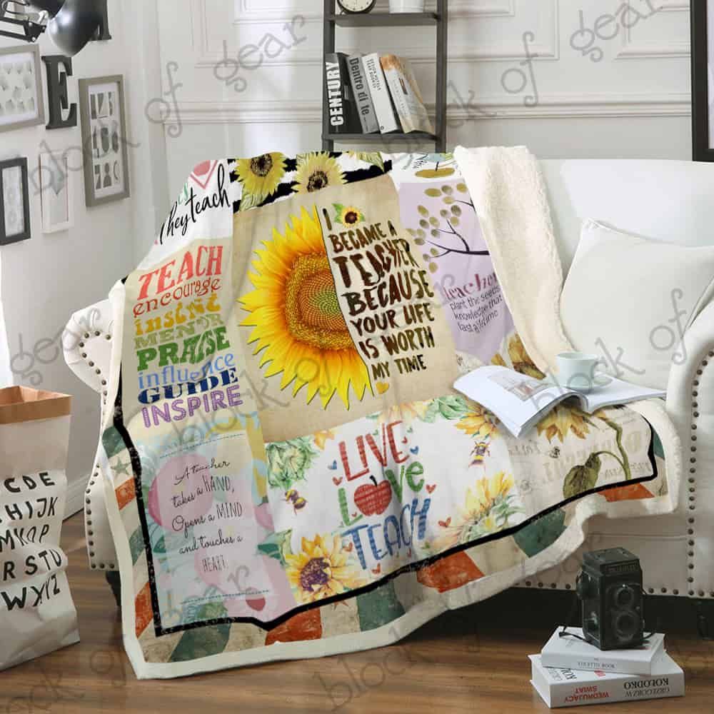 Your Life Is Worth My Time Teacher Fleece Blanket