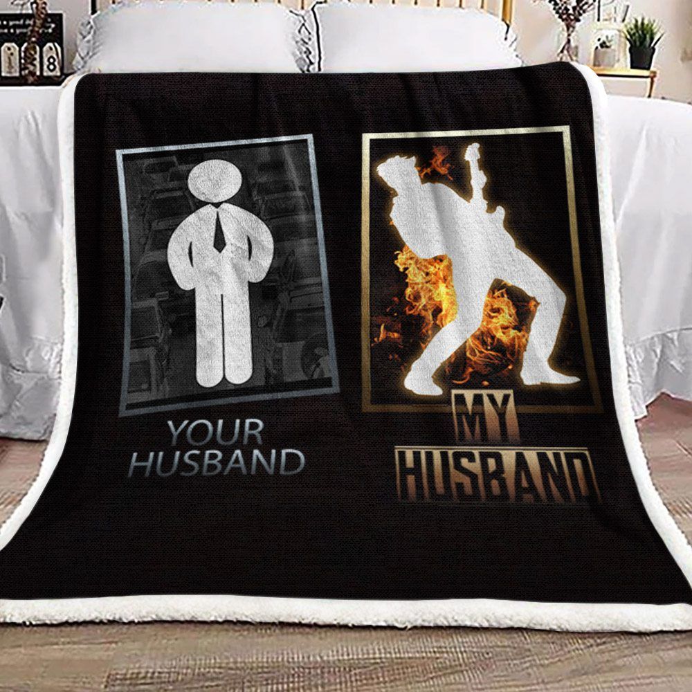 Your Vs My Husband Sherpa Fleece Blanket